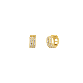 Women's Hoop Earrings Zircon Silver 925-Gold Plating 2A-SC281-3 Prince